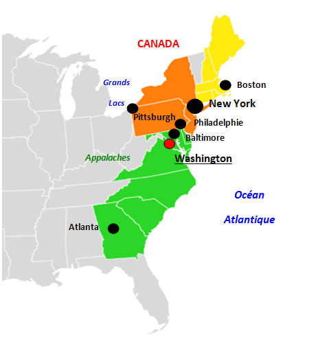 carte simplifiée 13 Etats